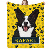 Lofaris Personalized Dog Cute Portrait Throw Blanket As Gift